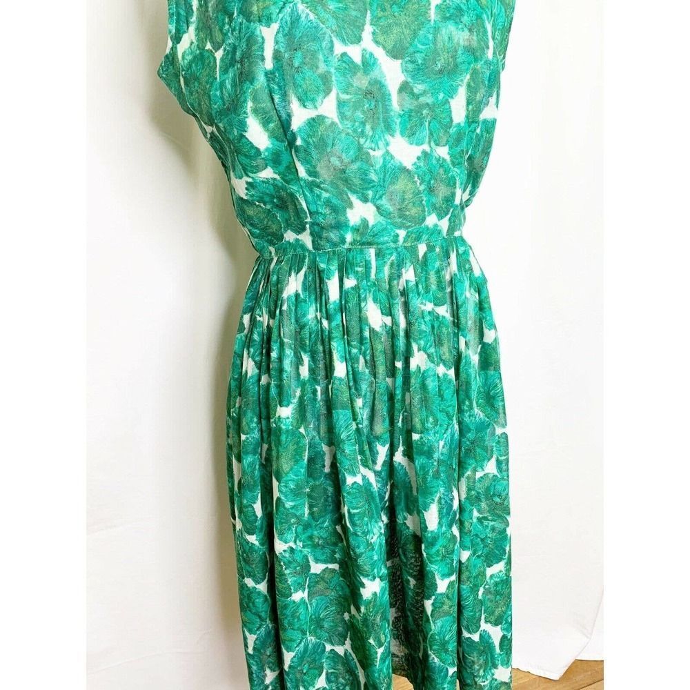 1960s Floral Garden Party Sheer Dress - Rockabilly - Picture 5 of 9